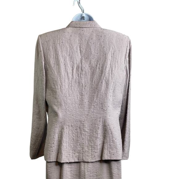 Vintage Bob Mackie Light Taupe Beaded Dress with Jacket - Picture 3 of 10